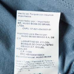 Pre Owned Boss By Hugo Boss Orange Grey Printed Cotton Talking 2 Crew Neck T-Shirt M