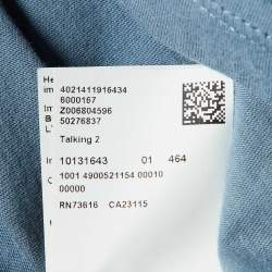 Pre Owned Boss By Hugo Boss Orange Grey Printed Cotton Talking 2 Crew Neck T-Shirt M