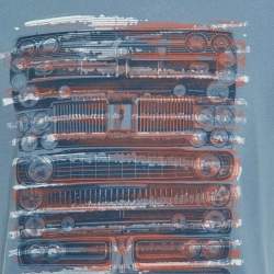 Pre Owned Boss By Hugo Boss Orange Grey Printed Cotton Talking 2 Crew Neck T-Shirt M