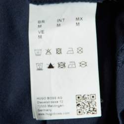Pre Owned Boss By Hugo Boss Green Midnight Blue Printed Cotton Tee 6 T-Shirt M