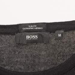 Boss by Hugo Boss Black Paisley Pattern Knit Slim Fit Sweater M