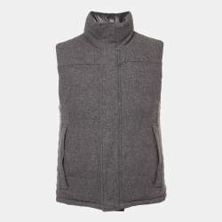 Boss by Hugo Boss Grey Wool and Nylon Reversible Down Vest M