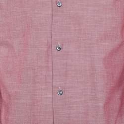 Pre Owned Boss By Hugo Boss Maroon Cotton Slim Fit Long Sleeve Shirt S