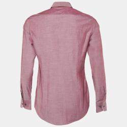 Pre Owned Boss By Hugo Boss Maroon Cotton Slim Fit Long Sleeve Shirt S