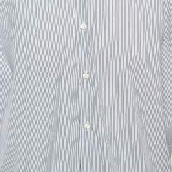 Pre Owned Boss By Hugo Boss Blue Pinstripe Cotton Button Up Shirt XXL