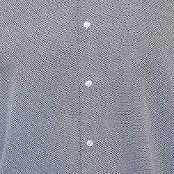 Pre Owned Boss By Hugo Boss Blue Patterned Cotton Regular Fit Shirt XXL