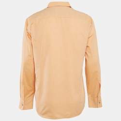 Pre Owned Boss By Hugo Boss Orange Cotton Button Front Shirt L