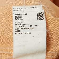 Pre Owned Boss By Hugo Boss Orange Cotton Button Front Shirt L