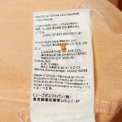 Pre Owned Boss By Hugo Boss Orange Cotton Button Front Shirt L
