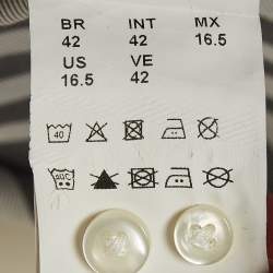 Pre Owned Boss By Hugo Boss Grey Stripe Cotton Slim Fit Shirt XL