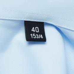 Pre Owned Boss By Hugo Boss Blue Cotton Regular Fit Shirt M