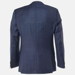Pre Owned Boss By Hugo Boss Navy Blue Virgin Wool Single Breasted Blazer S