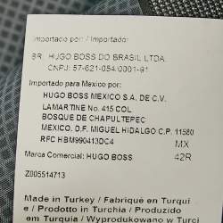 Pre Owned Boss By Hugo Boss Grey Patterned Virgin Wool Blazer XL