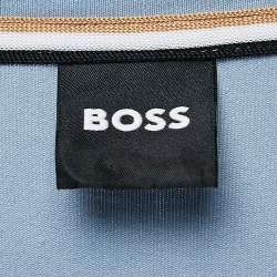 Pre Owned Boss By Hugo Boss Blue Logo Print Jersey Crew Neck T-Shirt XXL