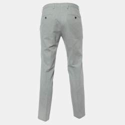 Boss By Hugo Boss Grey Herringbone Cotton Trousers S
