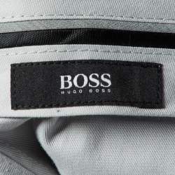 Boss By Hugo Boss Grey Herringbone Cotton Trousers S