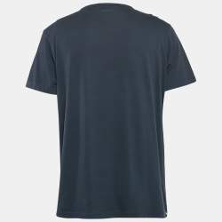 Pre Owned Boss By Hugo Boss Blue Logo Print Jersey T-Shirt XL