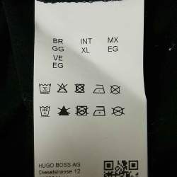 Pre Owned Boss By Hugo Boss Black Logo Print Jersey Crew Neck T-Shirt XL