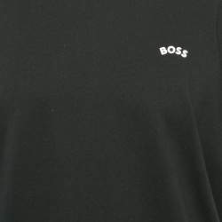 Pre Owned Boss By Hugo Boss Black Logo Print Jersey Crew Neck T-Shirt XL