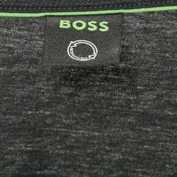 Pre Owned Boss By Hugo Boss Black Logo Print Jersey Crew Neck T-Shirt XL