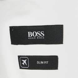 مملوكة مسبقًا Boss By Hugo Boss White Cotton Slim Fit Shirt XXL