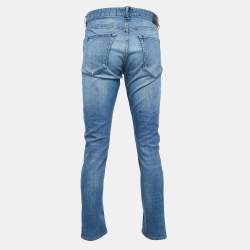 Pre Owned Boss By Hugo Boss Blue Faded Denim Candiani Jeans XXL Waist 40"