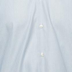 مملوكة مسبقًا قميص بوس باي هوغو بوس مقلم قطني أزرق مقاس كبير إليوت بقصة منتظمة