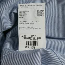 مملوكة مسبقًا Boss By Hugo Boss Blue Striped Cotton Regular Fit Elliott Shirt L