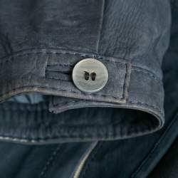 Boss By Hugo Boss Blue Suede Zip-Up Jacket XL