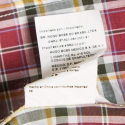 Boss By Hugo Boss Red Checked Cotton Slim Fit Ronny Shirt M
