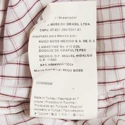 Pre Owned Boss Selection By Hugo Boss White Checked Cotton Tobian Shirt M