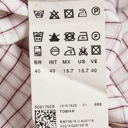 Pre Owned Boss Selection By Hugo Boss White Checked Cotton Tobian Shirt M