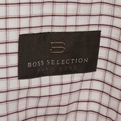 Pre Owned Boss Selection By Hugo Boss White Checked Cotton Tobian Shirt M