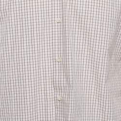 Pre Owned Boss Selection By Hugo Boss White Checked Cotton Tobian Shirt M