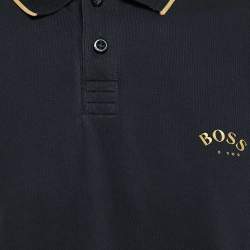 Pre Owned 
تي شيرت بولو بوس باي هوغو بوس بيكيه قطن أزرق كحلي منحني مقاس ضخم جدًا - إكس إكس لارج