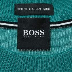 Boss By Hugo Boss Blue Cotton Knit Crew Neck Sweater M