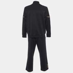 Pre Owned Boss By Hugo Boss Black Cotton Knit Track Pants and Jacket Set XXL