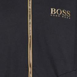 Pre Owned Boss By Hugo Boss Black Cotton Knit Track Pants and Jacket Set XXL