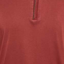 مملوكة مسبقًا Boss by Hugo Boss Red Jersey Long Sleeve Polo T-Shirt L