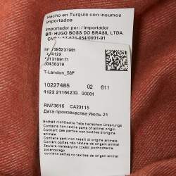 Boss By Hugo Boss Rustic Orange Cotton Tailored Shirt M