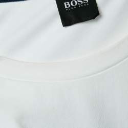 Pre Owned Boss By Hugo Boss Multicolor Logo Embroidery Cotton Blend T-Shirt L