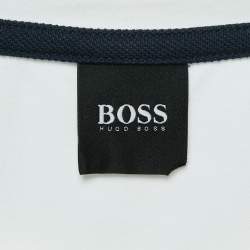 Pre Owned Boss By Hugo Boss Multicolor Logo Embroidery Cotton Blend T-Shirt L