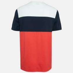 Pre Owned Boss By Hugo Boss Multicolor Logo Embroidery Cotton Blend T-Shirt L