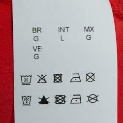 مملوكة مسبقًا قميص بوس باي هوغو بوس طباعة شعار أحمر قطن ياقة طاقية مقاس كبير