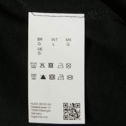 Pre Owned Boss By Hugo Boss Black Logo Print Cotton Crew Neck T-Shirt L