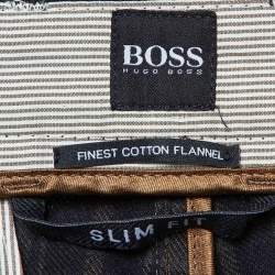 Pre Owned Boss By Hugo Boss Black Paid Cotton Slim Fit Pants M