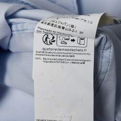 Pre Owned Boss By Hugo Boss Blue Cotton Slim Fit Shirt M