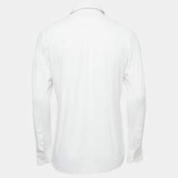 مملوكة مسبقًا Boss by Hugo Boss White Jersey Button Front Shirt M