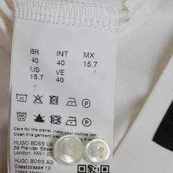 مملوكة مسبقًا Boss by Hugo Boss White Jersey Button Front Shirt M