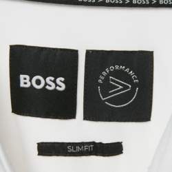 مملوكة مسبقًا Boss by Hugo Boss White Jersey Button Front Shirt M